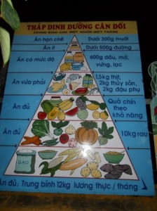 Tafel Ernährungspyramide in Hoi An, Vietnam